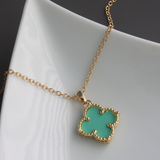Turquoise Shamrock Pendant Necklace