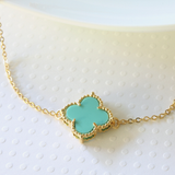 Turquoise Color Shamrock Connector Necklace