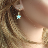 Blue Acrylic Star Simple Earrings