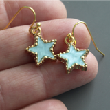 Blue Acrylic Star Simple Earrings