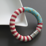 Bead Crochet Statement Patriotic Bracelet