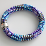 Bead Crochet Blue Shades Chunky Bracelet