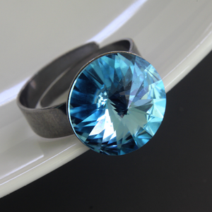 Aurora Crystal Stainless Steel Ring