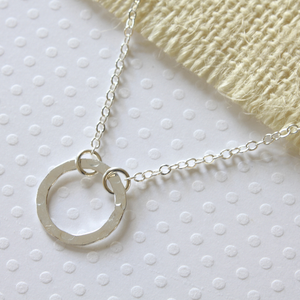 Sterling Silver Circle Connector Necklace