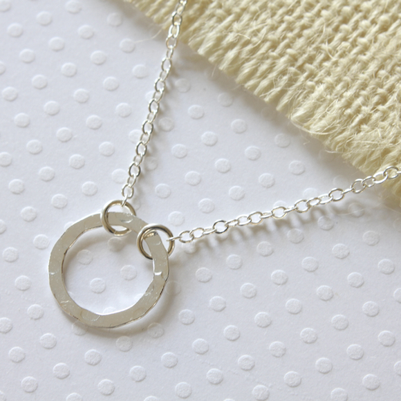 Sterling Silver Circle Connector Necklace