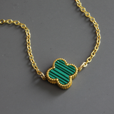 Malachite Pattern Shamrock Necklace with Connector