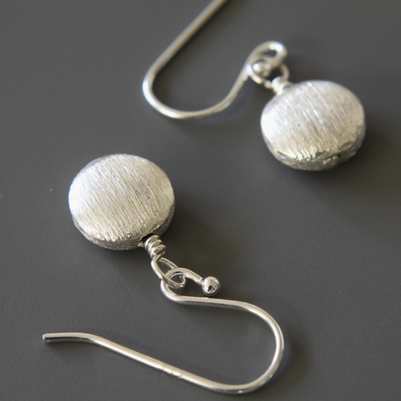 Puffed Sterling Silver Bead Earrings