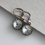 Small Aurora Crystals Rivoli Dangle Earrings