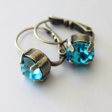 Small Aurora Crystals Leverback Earrings