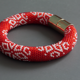 Bead Crochet Bracelet with Snowflakes