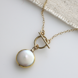 Front Closure Freshwater Coin Pearl Necklace