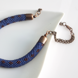 Bead Crochet Antique Copper Chain Necklace