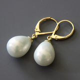 Teardrop Shell Pearl Simple Earrings