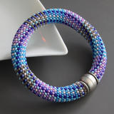 Bead Crochet Blue Shades Chunky Bracelet