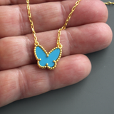 Turquoise Blue Butterfly Connector Necklace