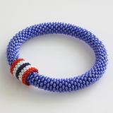 Cornflower Blue Bead Crochet Bracelet