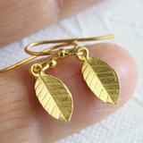 Gold Leaf Dainty Earrings