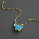 Turquoise Blue Butterfly Connector Necklace