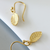 Gold Leaf Dainty Earrings