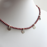Sterling Silver Dots and Beaded Chain Necklace