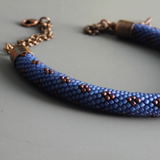 Bead Crochet Antique Copper Chain Necklace