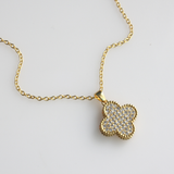 Micro Pave Shamrock Pendant Necklace