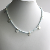 Sterling Silver Dots and Beaded Chain Necklace