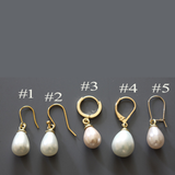 Teardrop Shell Pearl Simple Earrings