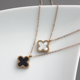 Two Sided Small Cross Necklace in Rose Gold